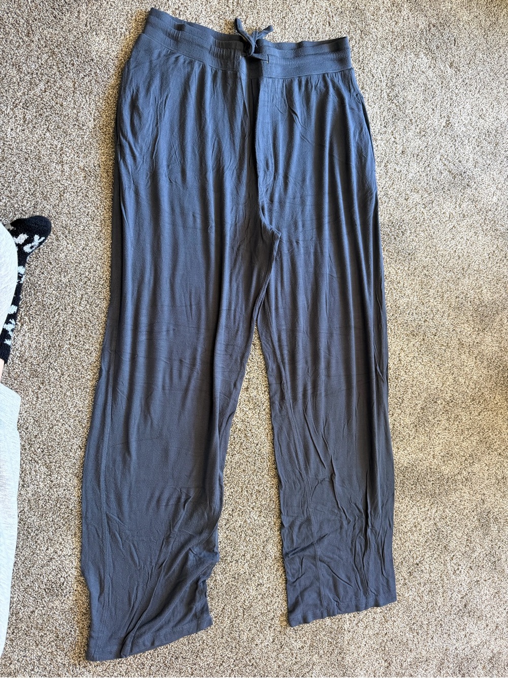 kate quinn Charcoal Drawstring Wide-Leg Pants